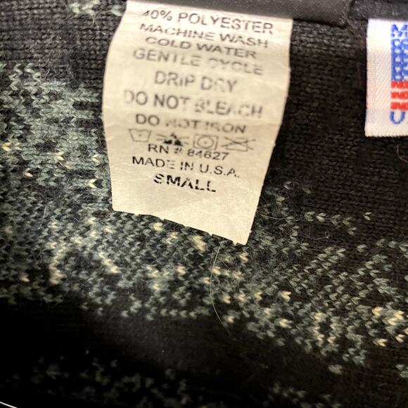 Vintage Mazmania Fleece Full Zip Horses Black Brown S USA 90s - Picture 4 of 9